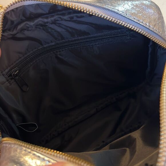 Victoria’s Secret Silver Metallic Faux Snakeskin Purse with Chain - Picture 5 of 9